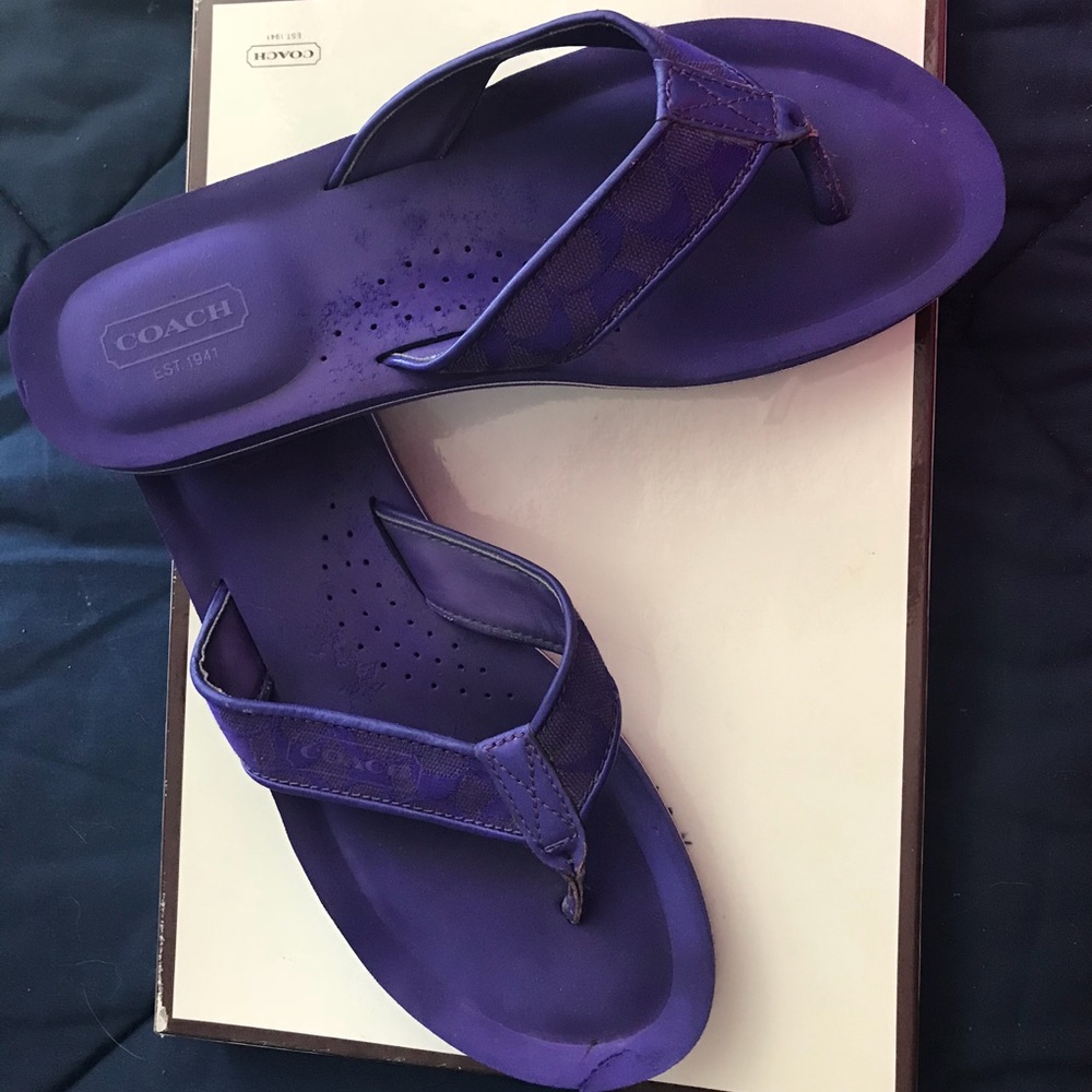 Coach purple flip flops